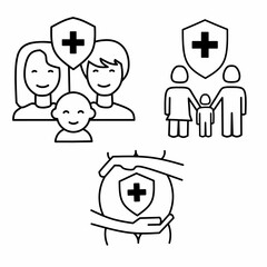 Vector art symbol set of family and pregnant women health icons 