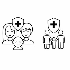 Vector art symbols set of family and community health icons 