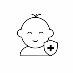 Vector art of baby health and child health icon symbols