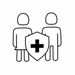 Vector art of family and community health icon symbols 
