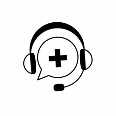 Vector art of health icon symbols of headphones and health symbols for complaint themes. 