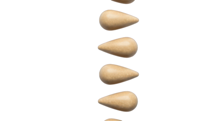Beige teardrop shapes aligned vertically