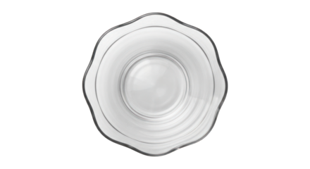 Clear glass plate, scalloped edge