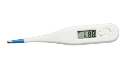 Digital thermometer displaying a reading