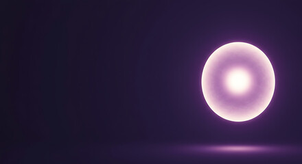Glowing Orb: Abstract Purple Light Sphere Background, Mystical and Ethereal Mood, Digital Art.