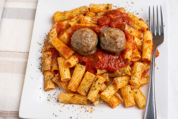  rigatoni  with meatballs