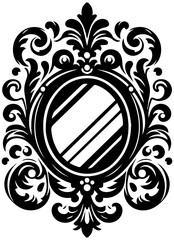 Elegant vintage ornate mirror design for luxury interior decoration and branding