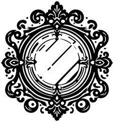 Elegant vintage ornate mirror design for luxury interior decoration and branding