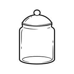 Glass jar with lid, empty container, kitchen storage.