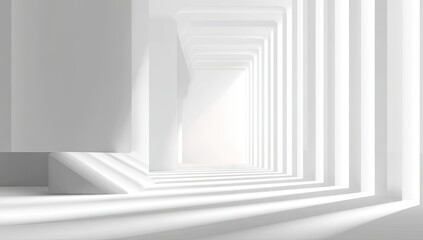 Obraz premium White architectural tunnel, perspective