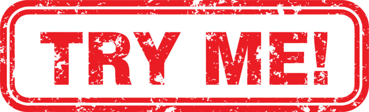 Try me red stamp vector image for promotion and advertising