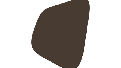 Abstract dark brown irregular organic shape isolated on a clean white background, perfect for design elements, overlays, or conceptual backdrops.