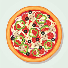 Pizza vector for icons and motion graphics