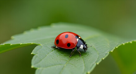 Fototapeta premium ladybug on leaf
