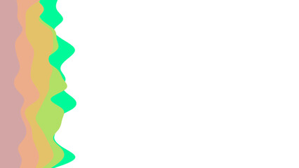 Abstract flowing waves of soft pastel colors creating a modern, dynamic vertical border on a clean white background, ideal for creative designs and presentations.