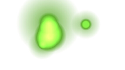 Ethereal Green Energy Blobs with Soft Luminous Glow on White Background