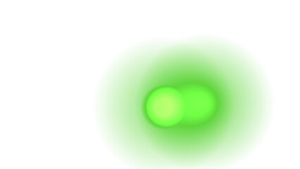 Vibrant Green Bokeh Light Effect: Abstract Luminous Orbs with Ethereal Glow on White Background