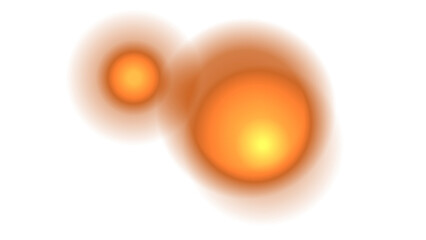 Vibrant Orange Yellow Glowing Orbs - Abstract Light Effect on White Background