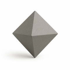 A minimalist gray pyramidal shape on display.