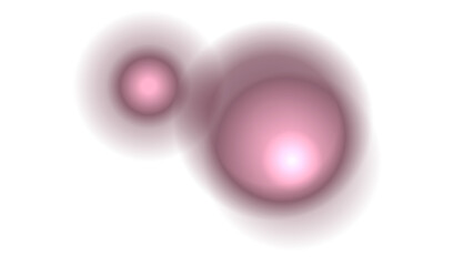 Abstract Soft Pink Glowing Spheres on White Background - Luminous Bokeh Light Effect