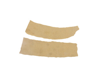 torn pieces of brown paper isolated on transparent background