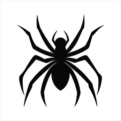 Black Spider Silhouette Vector