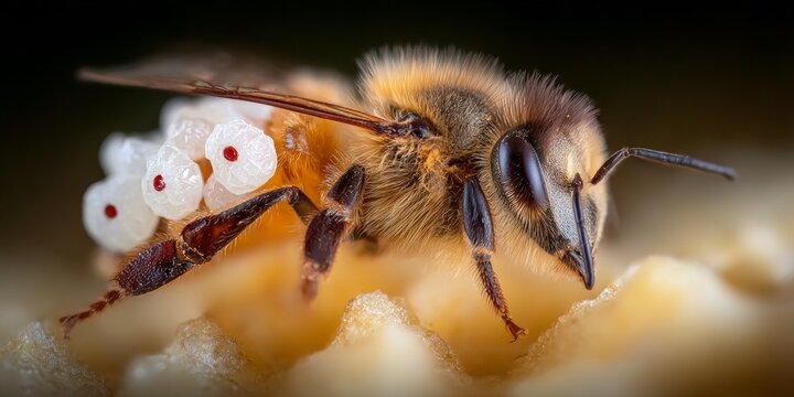 Varroa Destructor Mites Infesting Honeybees The Threat to Apis Mellifera and Bee Health in Hives.