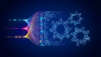 AI Automation Workflow Enabling Business Process Orchestration with Data Analytics Optimization for Productivity and Enterprise Process Digital Innovation Powered by Artificial Intelligence © NicoElNino