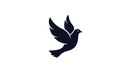 Fototapeta premium Elegant Silhouette of a Dove in Flight Symbolizing Peace and Freedom.