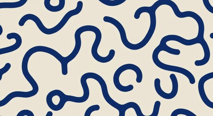 Abstract blue wavy lines on light background