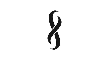 Fototapeta premium Intertwined black ribbons elegant design symbol.