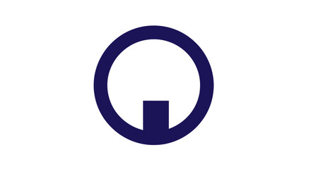 Modern abstract geometric circle symbol with solid base element.