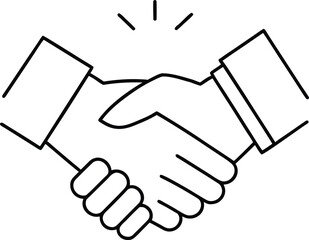 Obraz premium An icon vector illustration showing a handshake between two businessmen to represent a successful business partnership deal