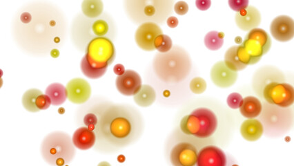 Vibrant Bokeh Light Bubbles: Abstract Background with Glowing Colorful Spheres and Warm Tones