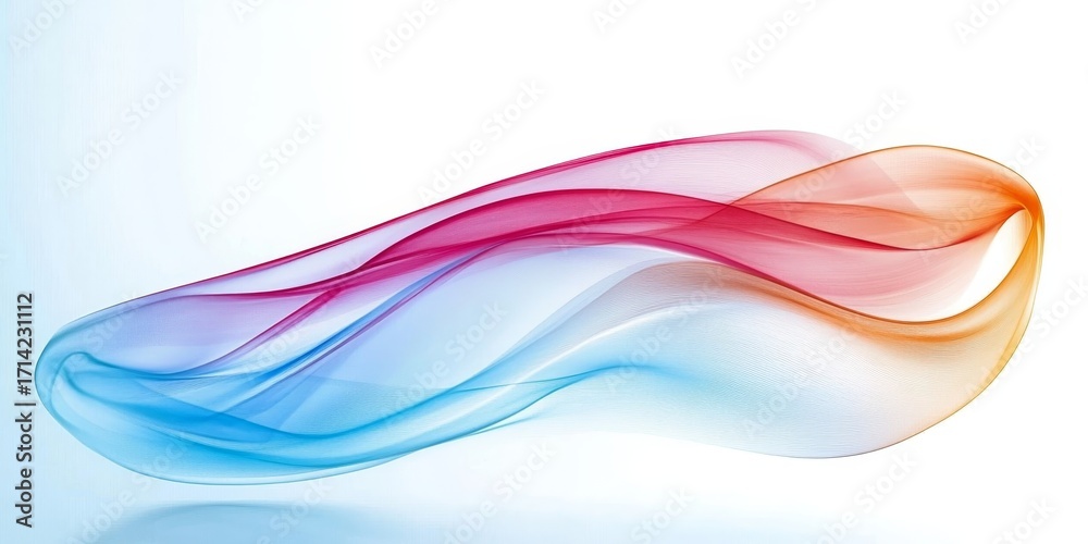 Canvas Prints abstract modern art design featuring colorful flowing waves on a white backdrop for dynamic visuals