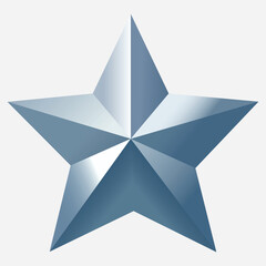 Sleek Metallic Star Decoration for Home or Event Use, Stylish Five-Point Design in Shiny Silver Finish