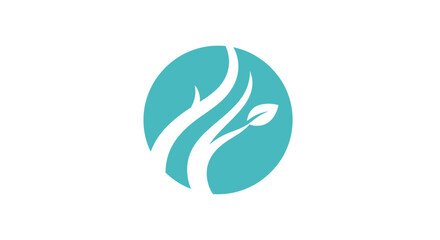 Elegant tree design within a serene teal circle representing growth and nature.