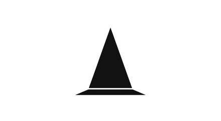 Fototapeta premium Simple black witch hat icon for Halloween and magic themes.