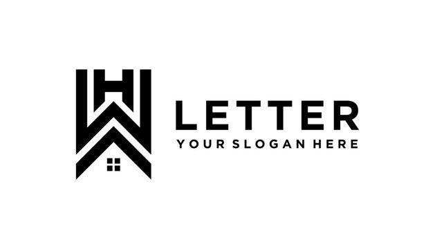 WHA letter logo design, WHA icon logo template for business