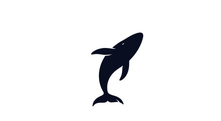 Silhouette of a Whale in a Leaping Pose.
