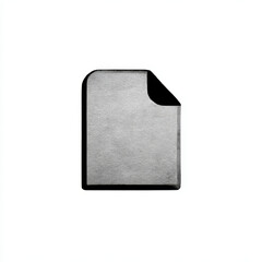 Minimalist file document icon, gray and white, data and information storage
