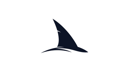 Stylized Shark Fin Emerging from Water Minimalist Marine Logo Design.
