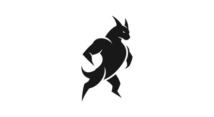 Silhouette of a strong mythical creature standing proudly with determination.