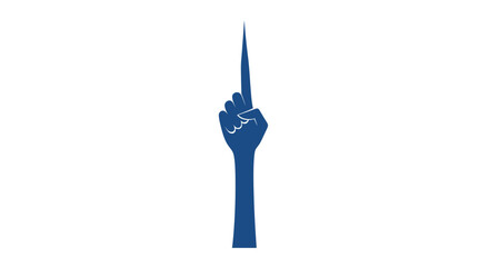 Blue hand pointing upwards focused on leadership and direction.