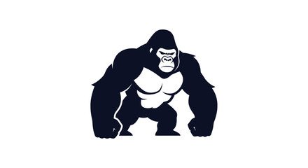 Powerful Gorilla Silhouette Strong Ape Mighty Primate.