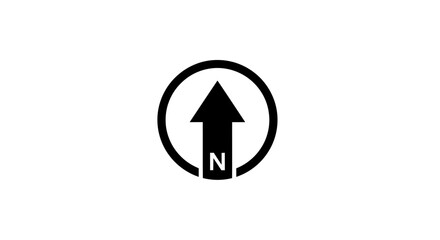 North arrow symbol indicating direction on a map or compass.