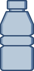 Water bottle vector icon with a transparent background. Changeable blue color design.