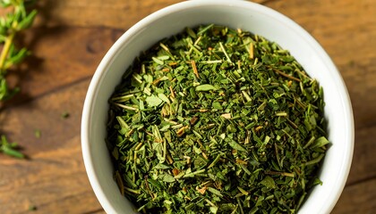 Dried herbs in a bowl