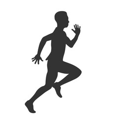 Silhouette of a runner athlete in vector.