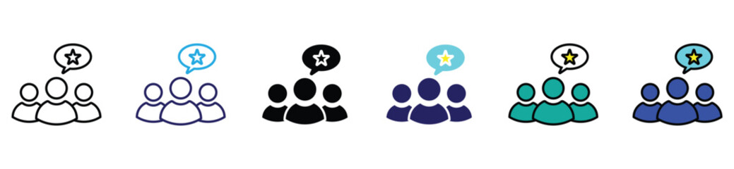 Teamwork and brainstorming icon set with creative idea light bulb symbol in multiple color variations